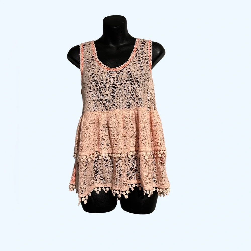 Free People Lace Tank Top Size Medium
